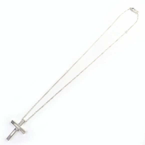 GUCCI Cutout Cross Necklace, AG925 Silver, G-Cross Logo, Made in Italy, Weigh... - Picture 3 of 9